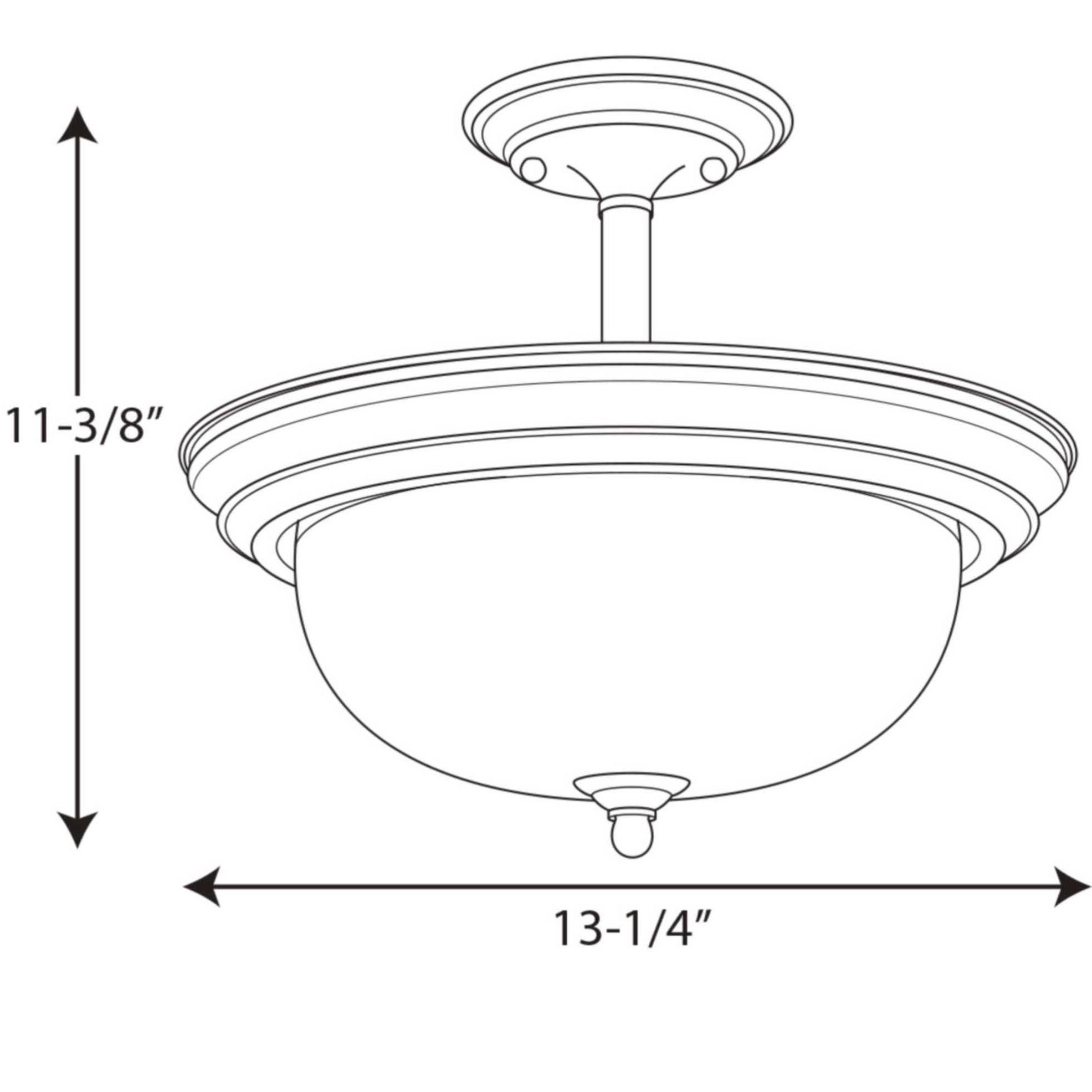 Progress Lighting 2-Light Brushed Nickel Semi-Flush Mount P3927-09