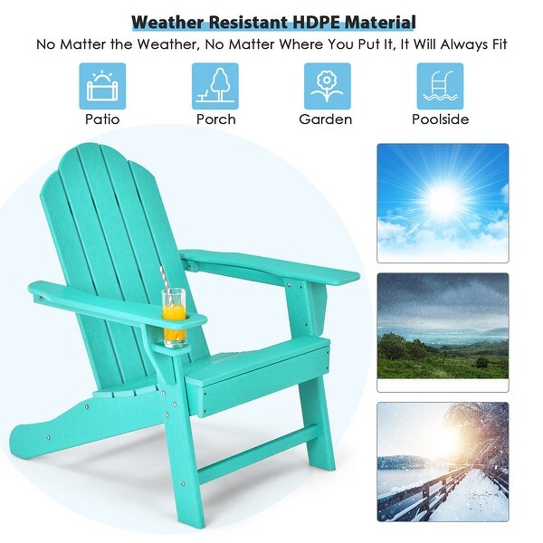 Costway 2PCS Patio Adirondack Chair Weather Resistant Garden Deck