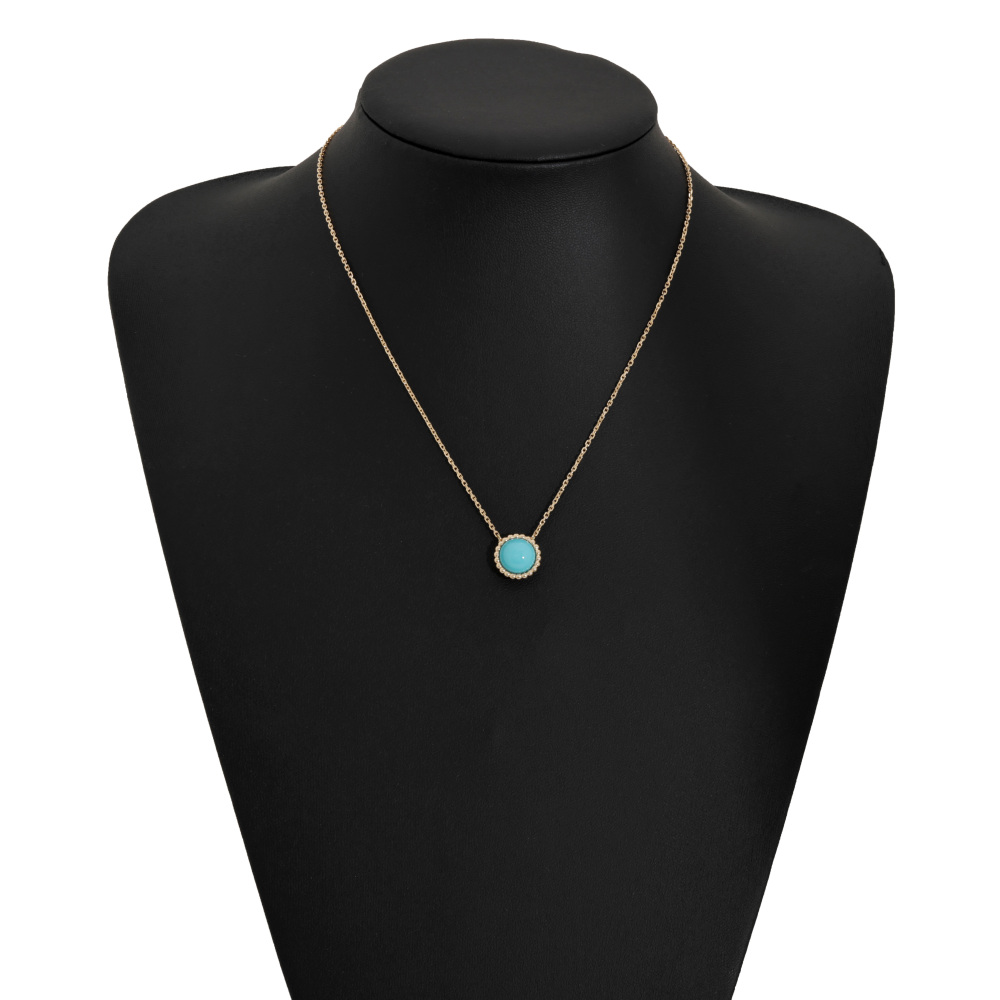 Van Cleef & Arpels Perlet Turquoise Necklace 18K Yellow Gold VCARPML800