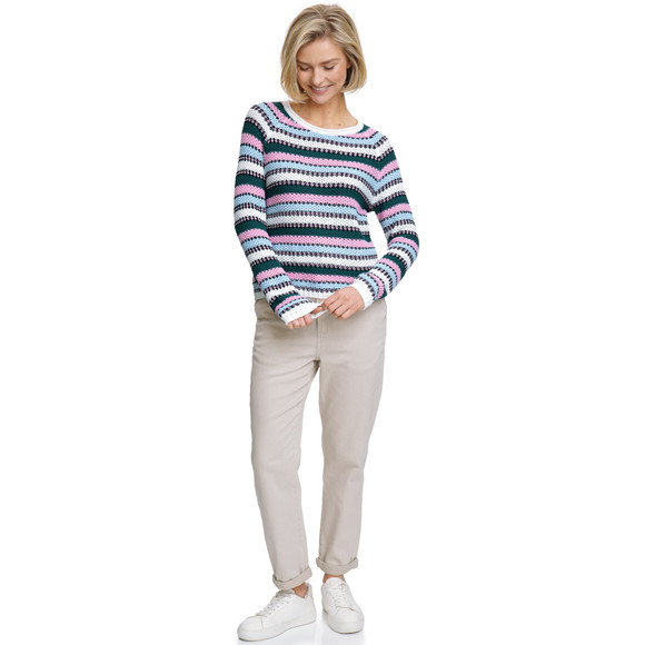 Gina Damen Strickpullover mit Streifen