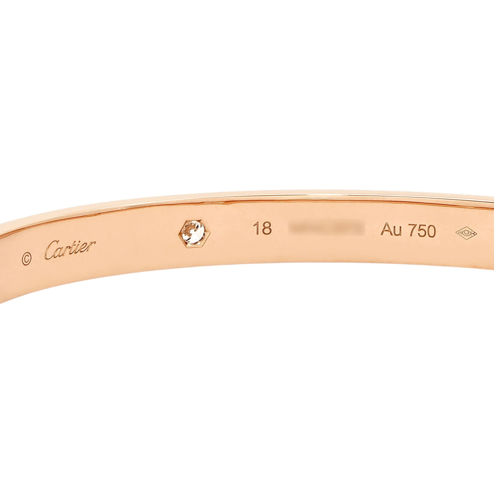 Cartier Love Classic Model Half Diamond Bracelet 18K Rose Gold B6036000