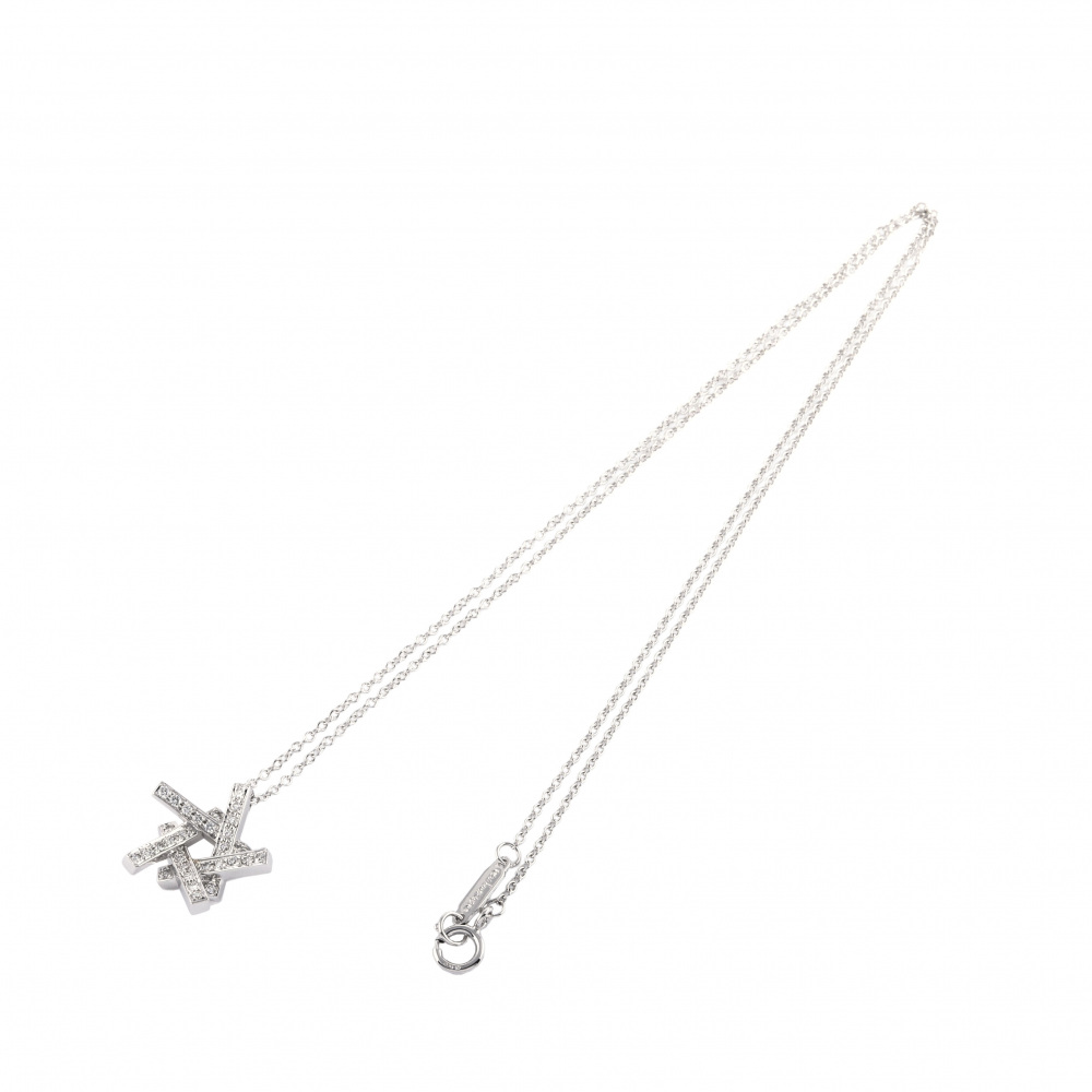 Tiffany & Co. Frank Gehry Necklace 18K White Gold Diamond