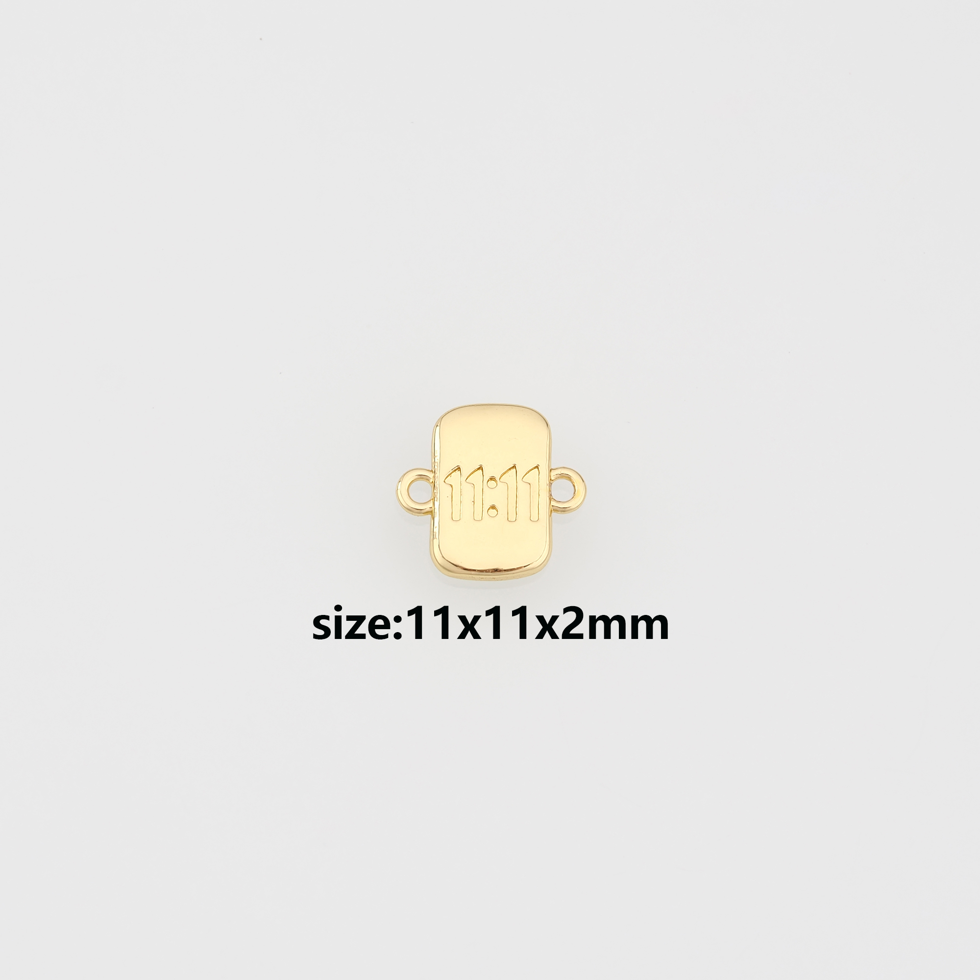 18K Gold Filled Angel Number Connector,Dainty 11:11 Charm Necklace Bracelet for DIY Jewelry Making Supply