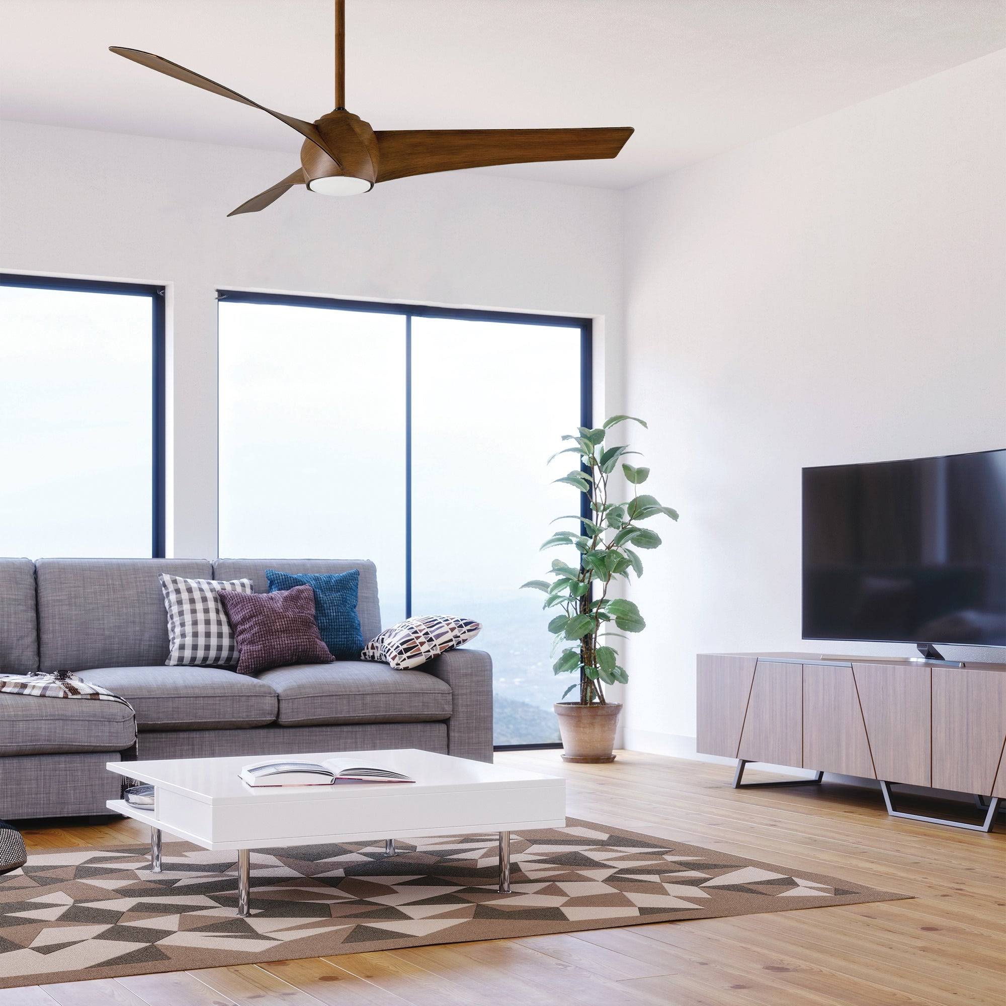 Modern Forms FR-W2103-58L Twirl 58x22 Ceiling Fan with LED Light Kit 3000K / Distressed Koa