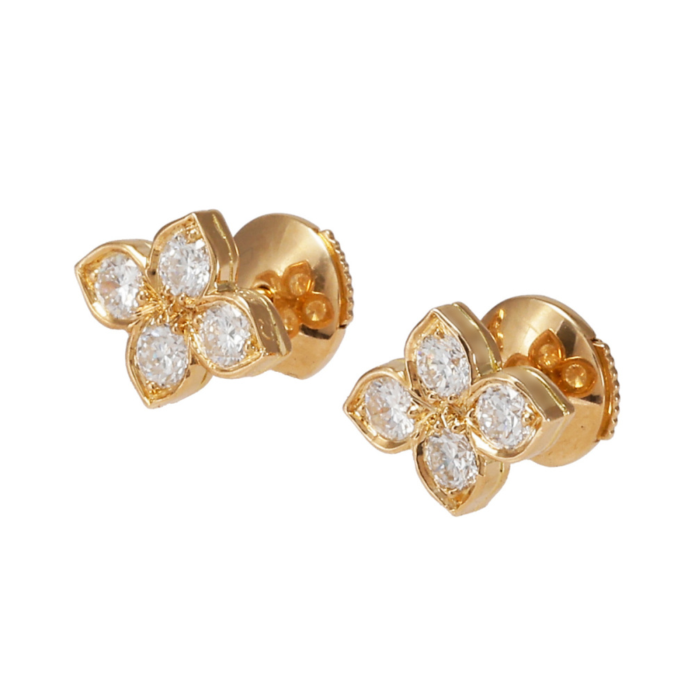 Cartier Hindu Earrings 18K Yellow Gold Diamond