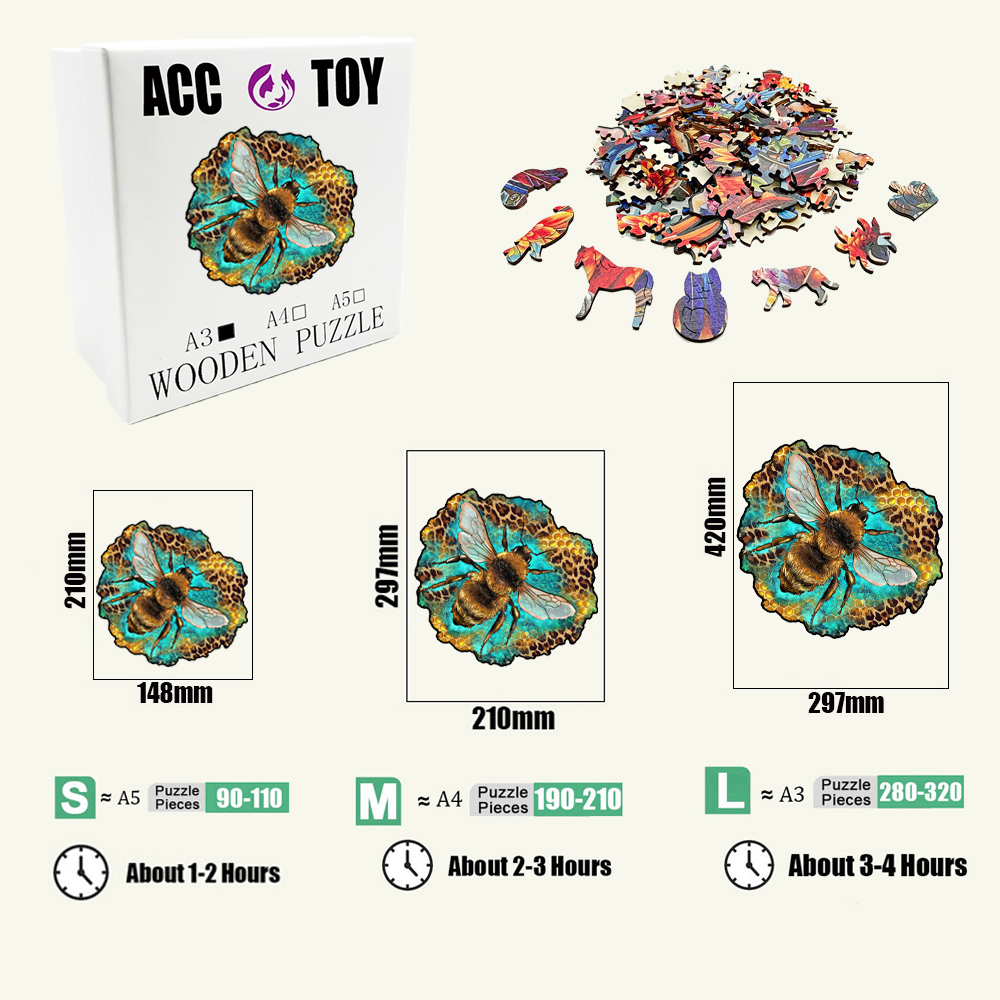 Wooden Animal Puzzle-Lovely Bee