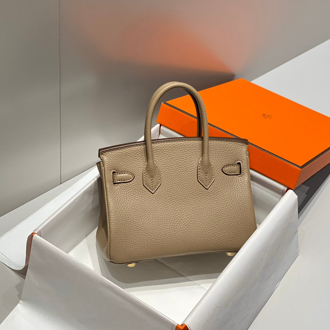 Hermes Birkin 20Cm Gris Tourterelle Togo Leather Gold Hardware