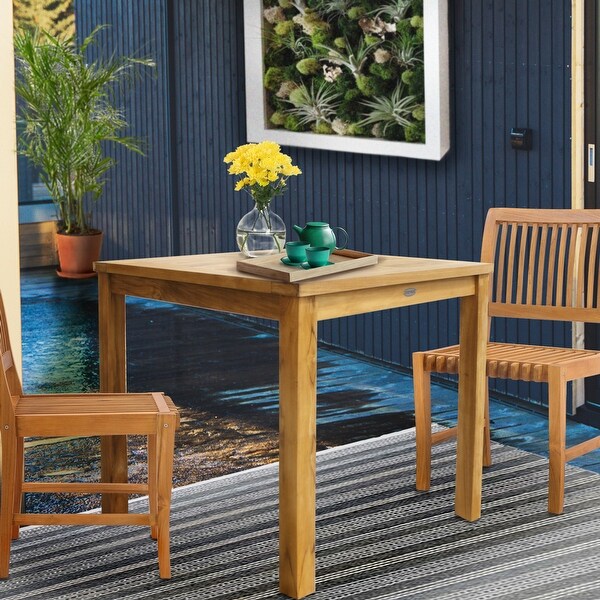 Chic Teak Florence Outdoor Teak Wood Patio Bistro Table,27 Inch (table only)