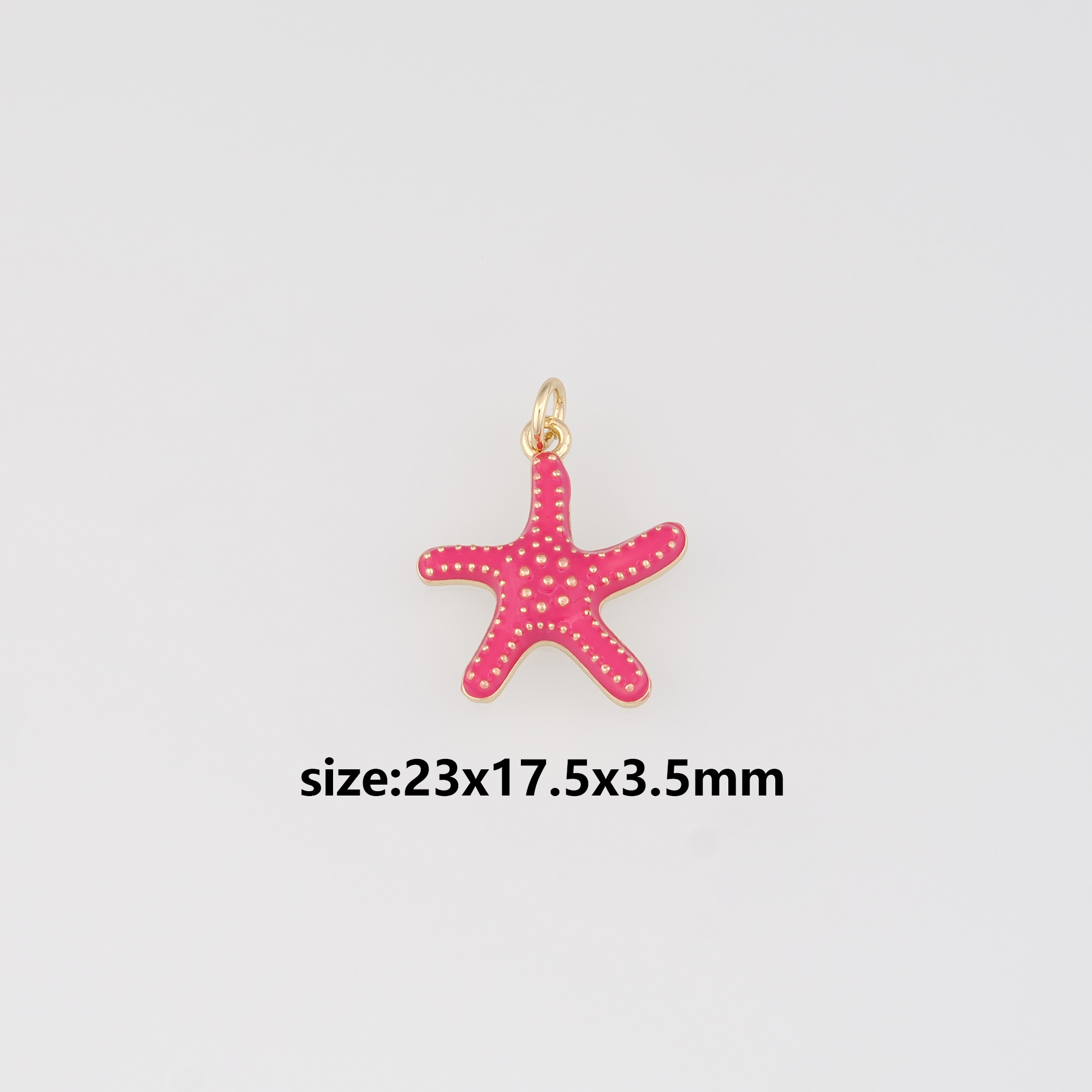 18K Gold Filled Starfish Pendant,Enamel Starfish Charm Earrings Necklace for DIY Jewelry Making Supply