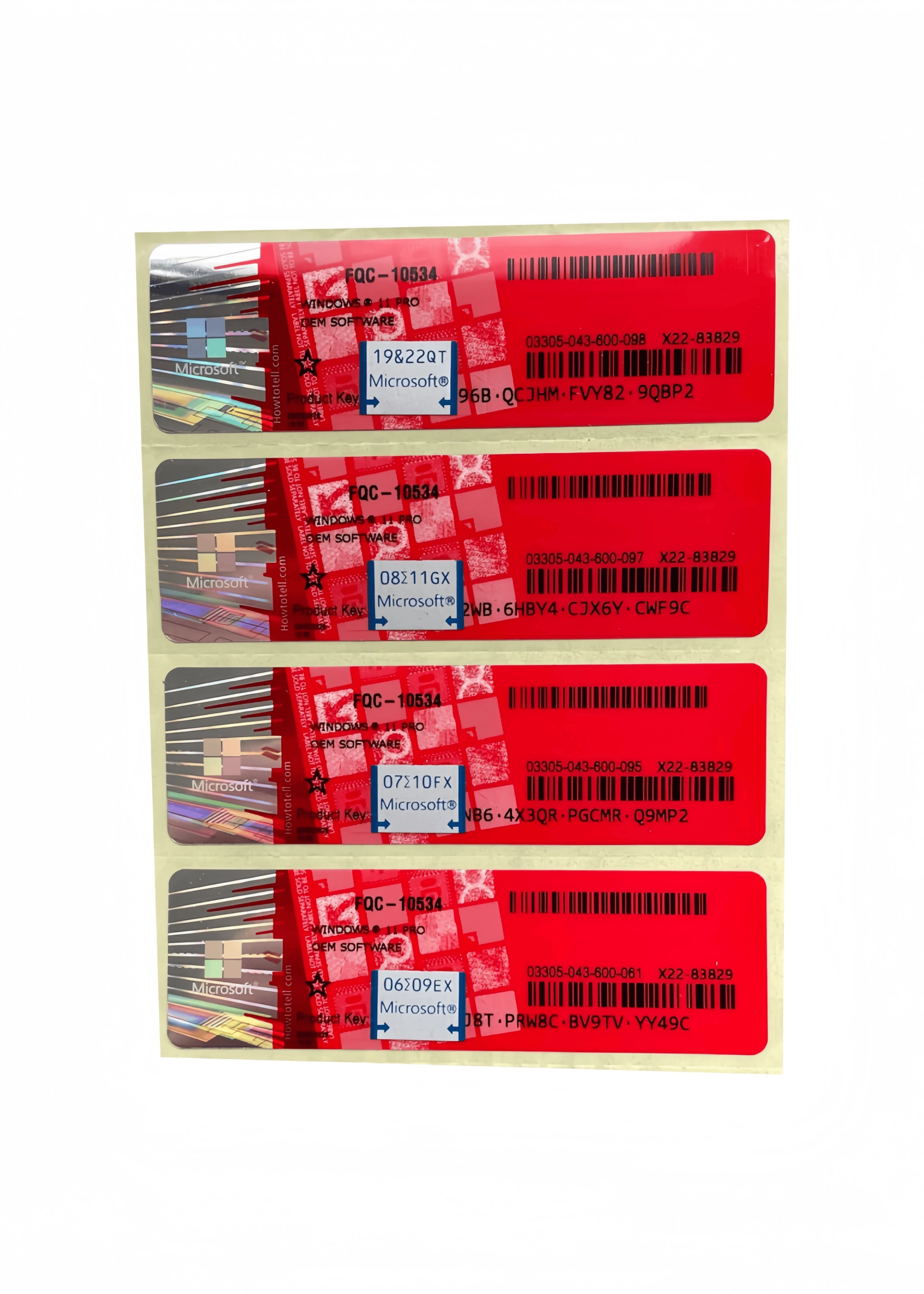 Windows 11 Pro COA Sticker-Red
