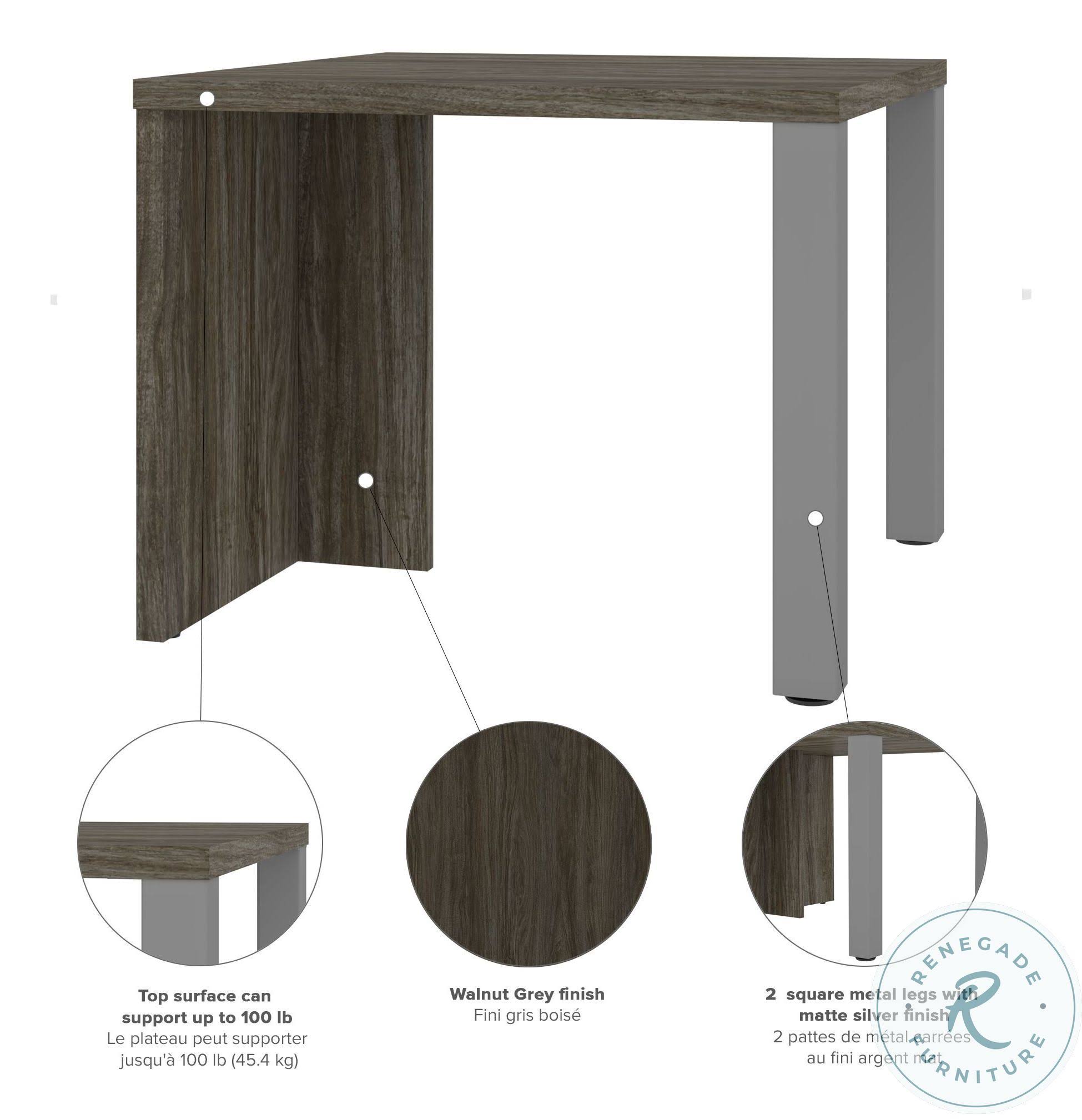 Bestar Lucida End Table - Walnut Grey