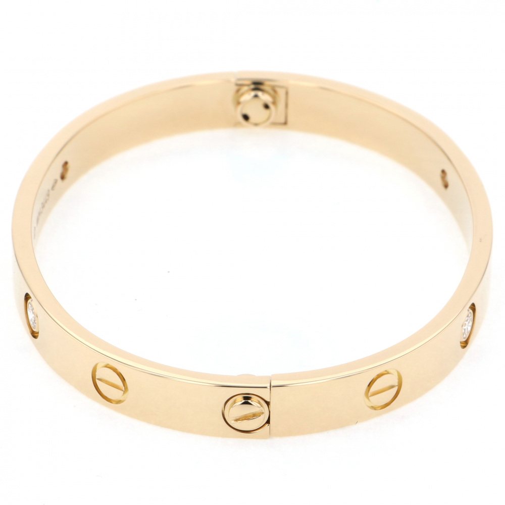 Cartier Love 4 Diamonds Bracelet 18K Yellow Gold Diamond