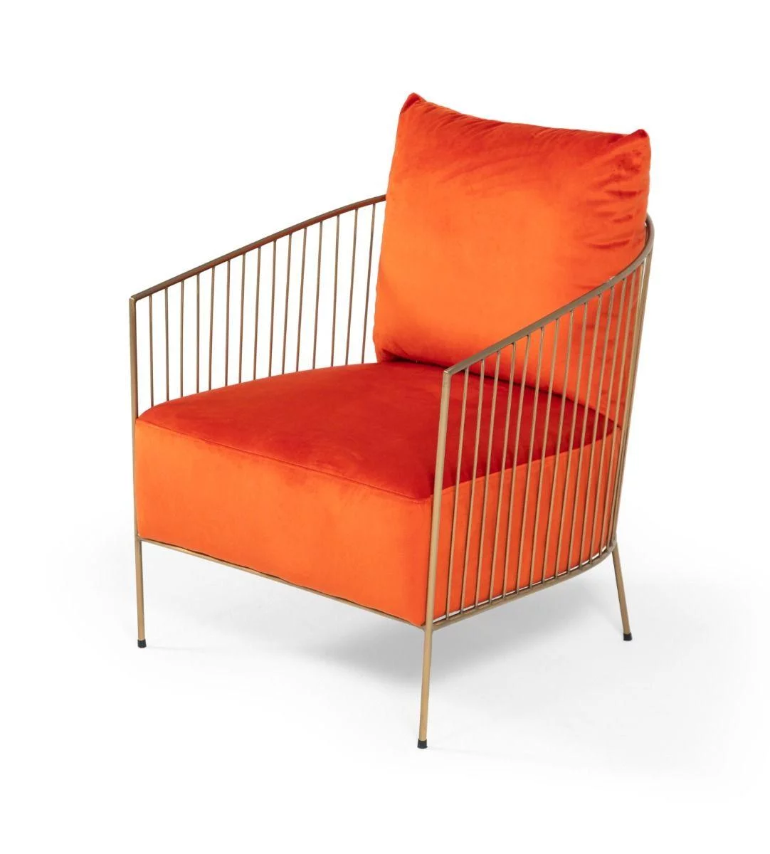 Glam Orange Velvet Accent Chair Set 2P Modrest Loveland VIG Modern Contemporary
