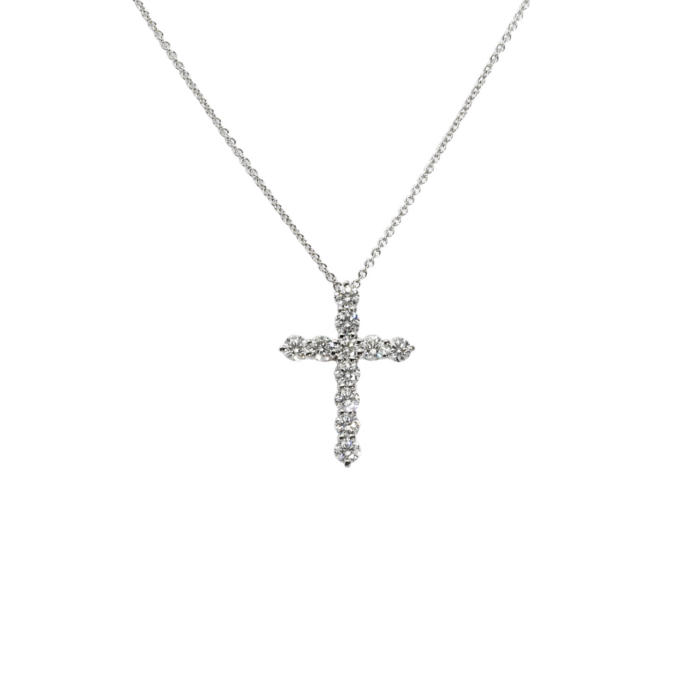 Tiffany & Co. Cross Necklace Platinum Diamond 60007330