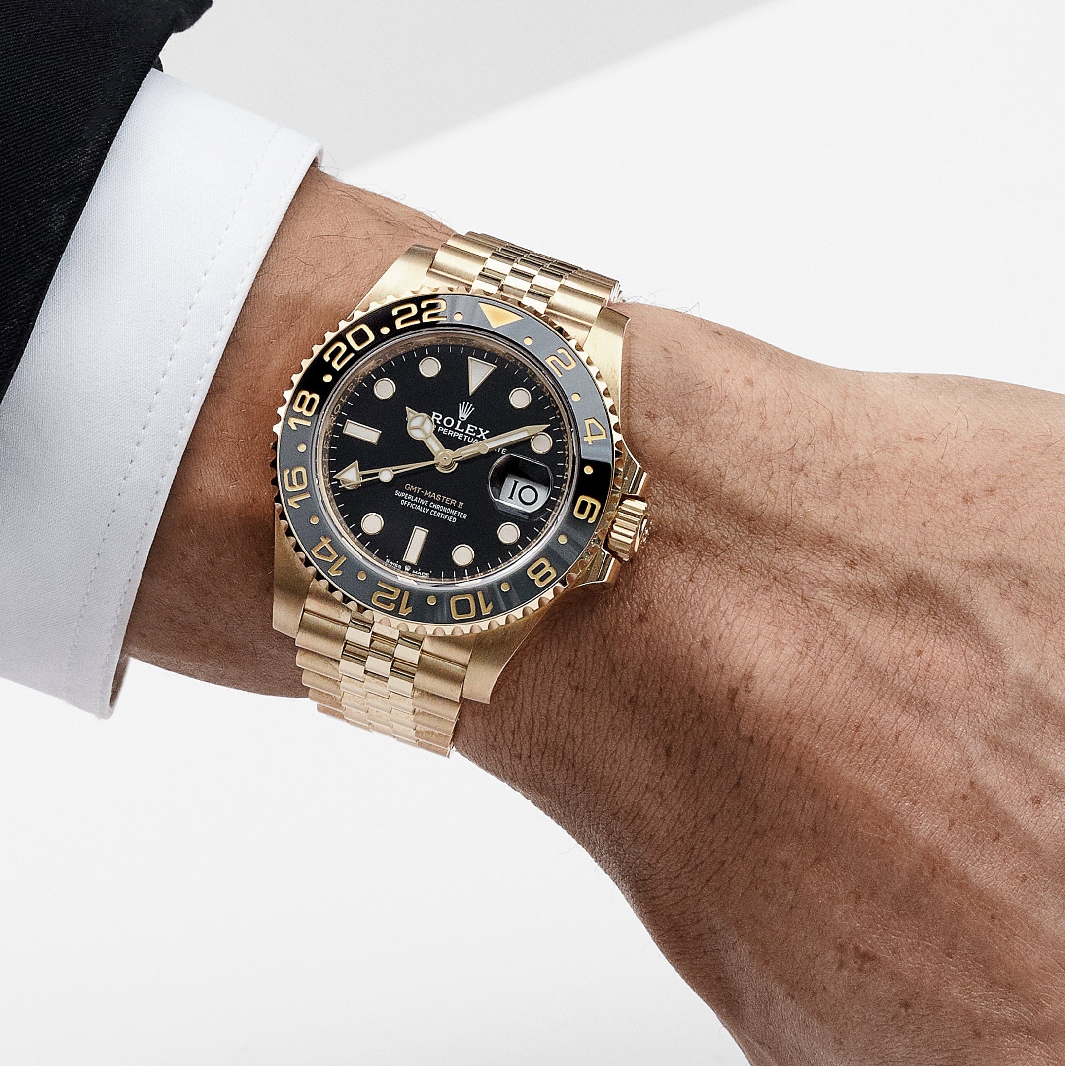 Rolex GMT-Master II 126718GRNR Yellow Gold Black Dial Jubilee (2023)