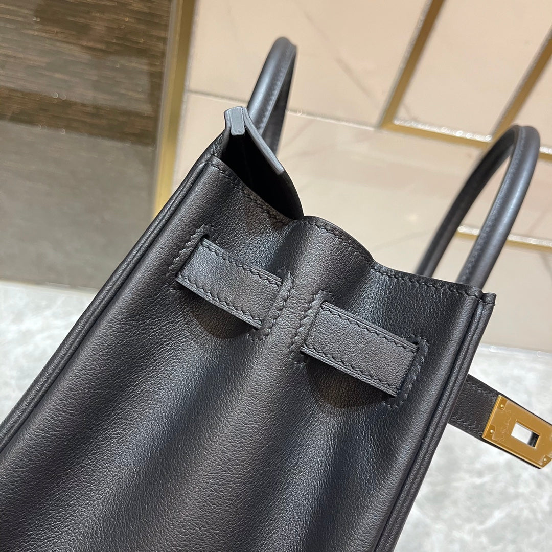 Hermes Birkin 30Cm Black Swift Leather Gold Hardware
