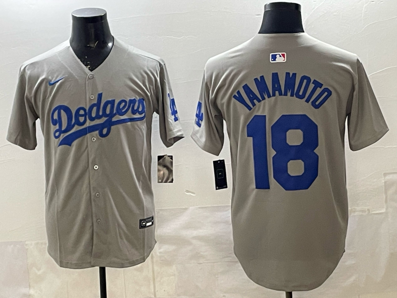 Men's Los Angeles Dodgers Yoshinobu Yamamoto #18 Gray Limited Player Jersey