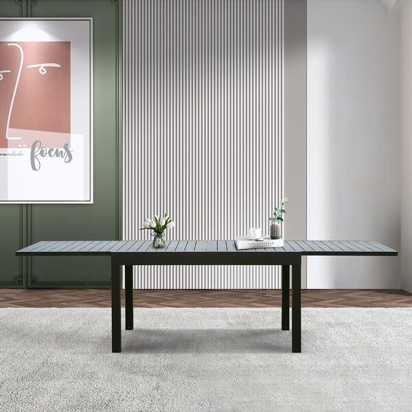 Domi Extendable Patio Dining Table,Aluminum Frame,Weatherproof and Multiple Sizes