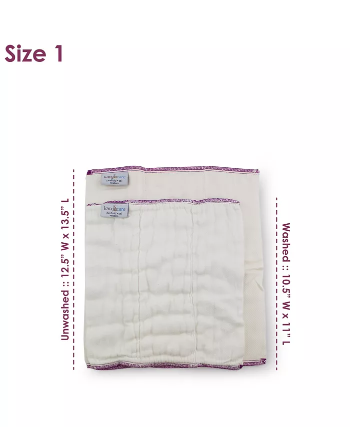 Kanga Care rayon from Bamboo Prefold Cloth Diapers (6pk) - Size 1 : Newborn Beige