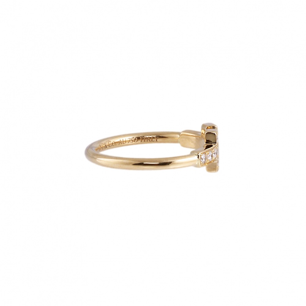 Tiffany & Co. Tiffany T Wire Ring 18K Yellow Gold Diamond