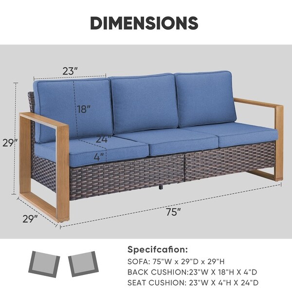 Patio Sofa Wicker High Back Sofa