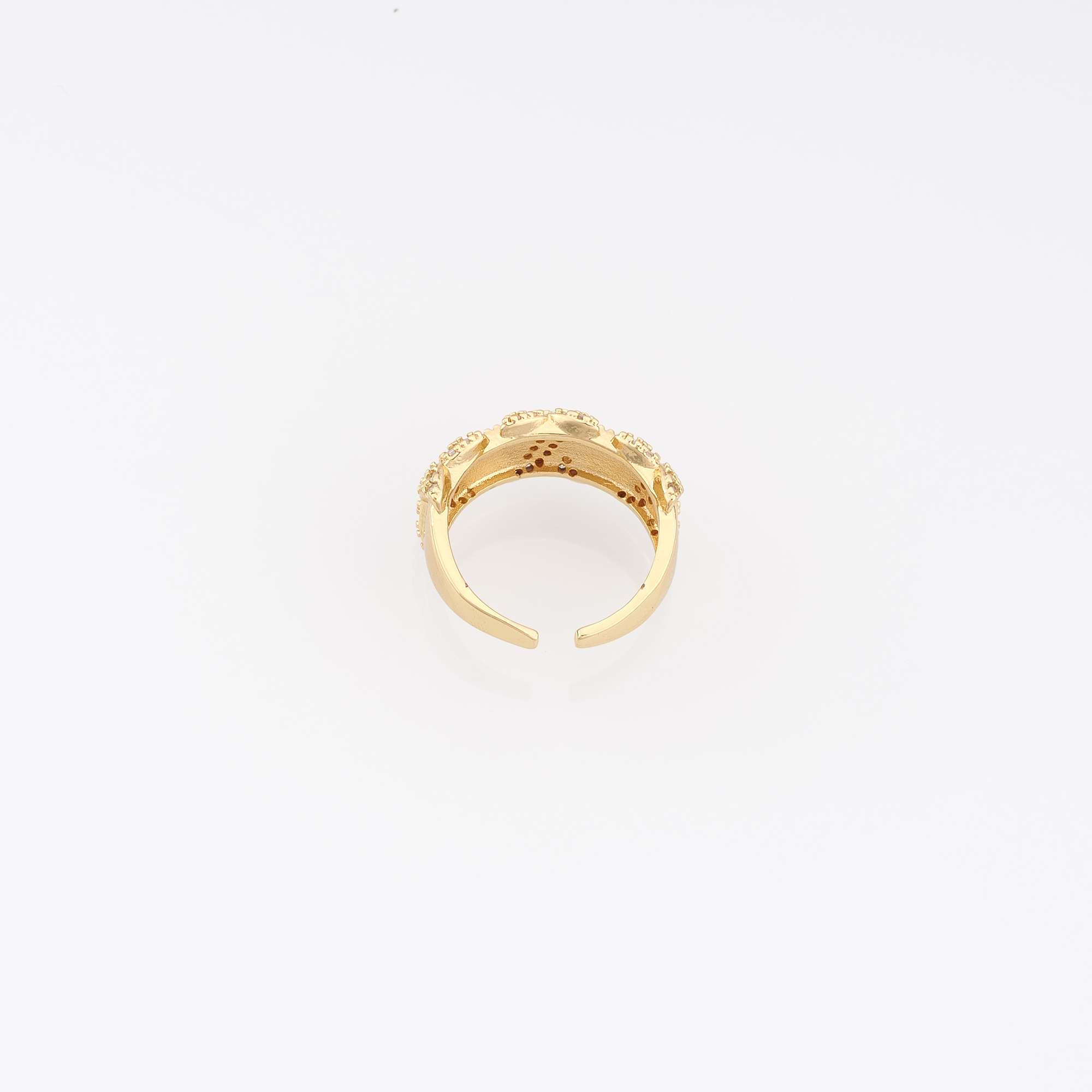 18K Gold Filled Wide CZ Ring,Dainty Zirconia Ring,Adjustable Ring,Minimalist Ring,Open Ring