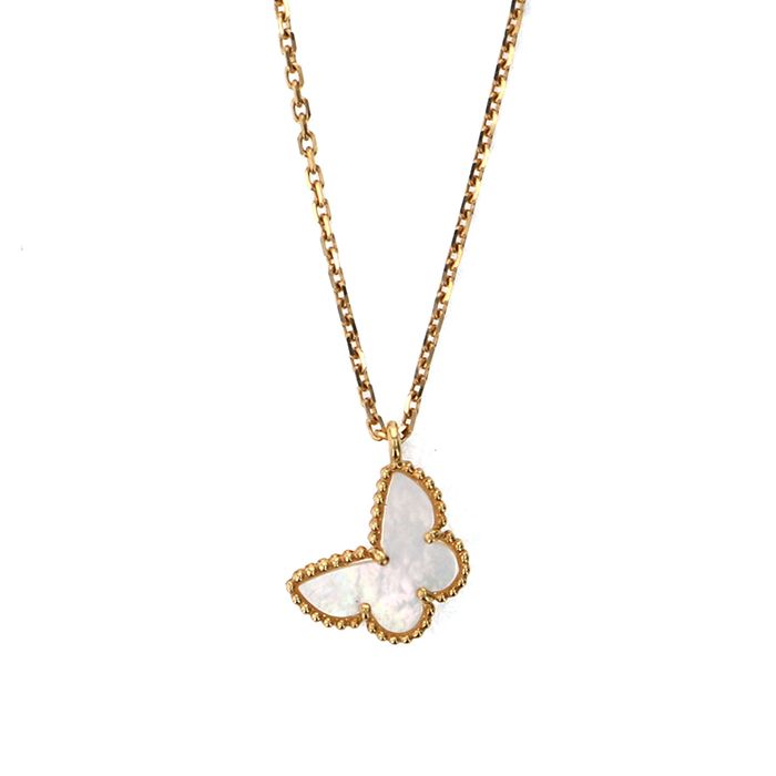 Van Cleef & Arpels Sweet Alhambra Papillon Necklace 18K Yellow Gold