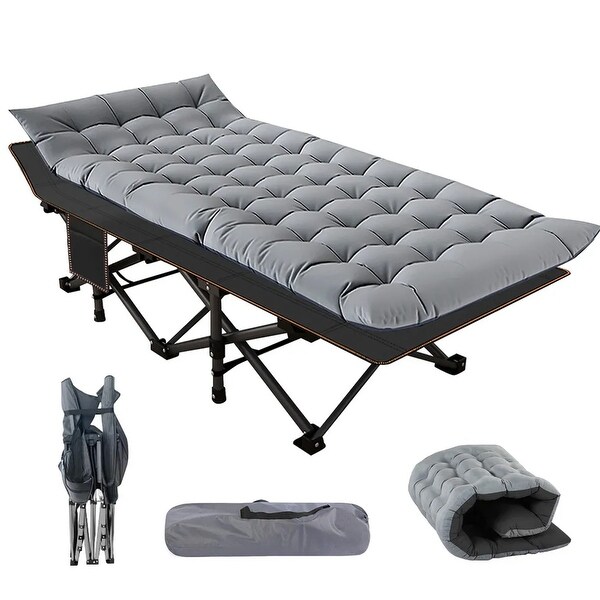 DoCred Folding Camping Bed Cot for Adults,Guest Bed with Mattress