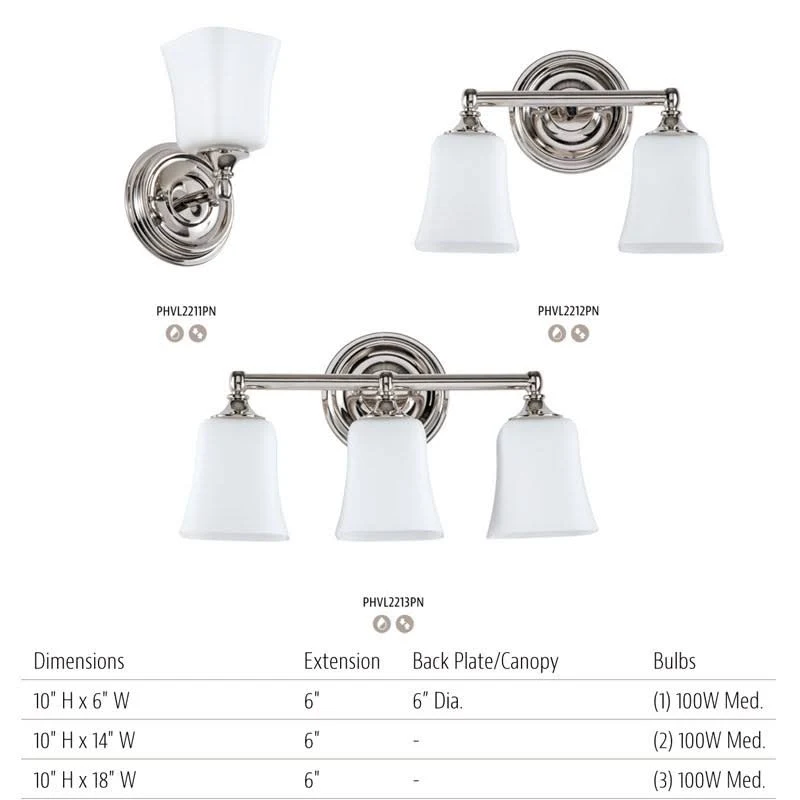 Park Harbor PHVL2213 Scarborough 18x22 Wide 3 Light Bathroom Fixture - Polished Chrome