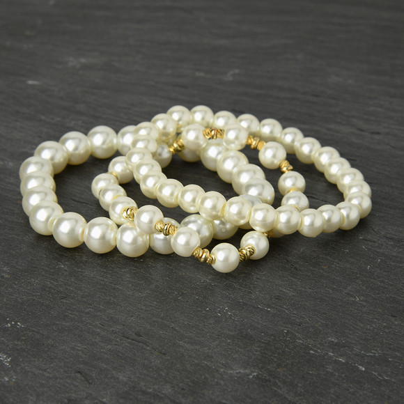 Gina Benotti 3 Damen Armbänder mit Perlen