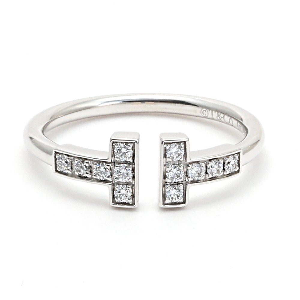 Tiffany & Co. Tiffany T Diamond Wire Ring 18K White Gold 60147238