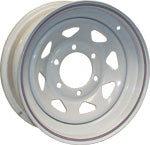 eCustomRim 15 x 5 in Trailer Wheel White Rim Spoke Style (5 Lug On 4.5