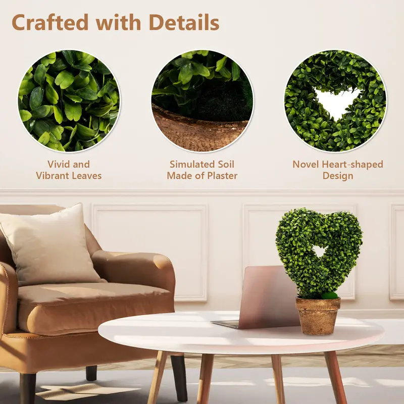 Set of 4 Artificial Boxwood Topiaries – Classic Potted Greenery Display
