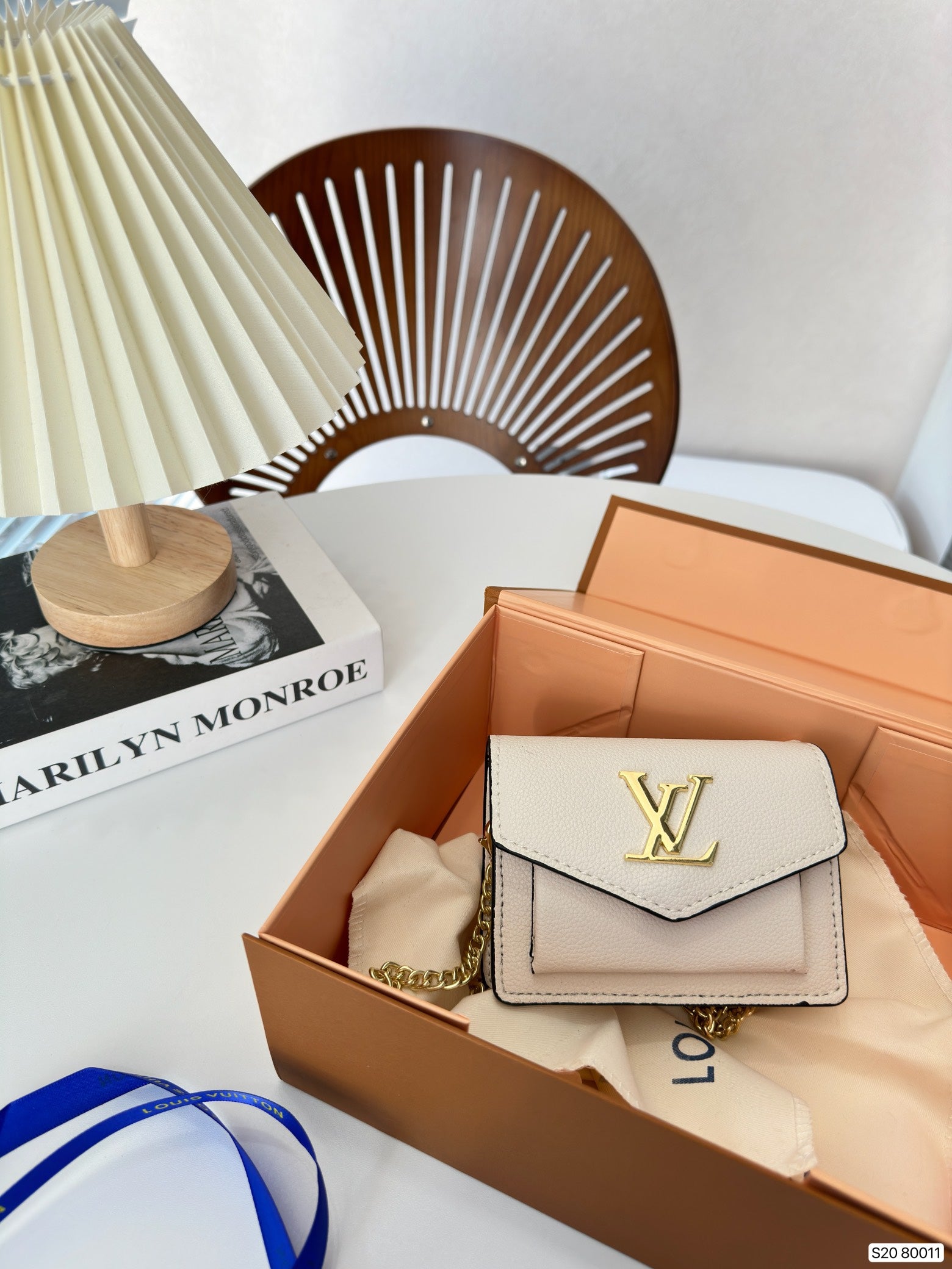 Louis Vuitton Mini Mylockme Chain Pochette In Cream Color 13Cm M69183