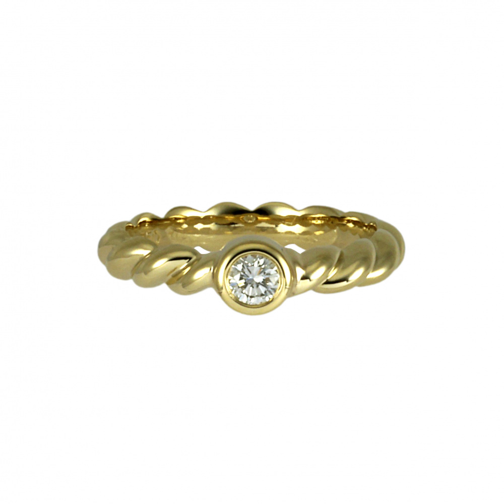 Tiffany & Co. Tiffany Twist K18YG Yellow Gold Ring Diamond