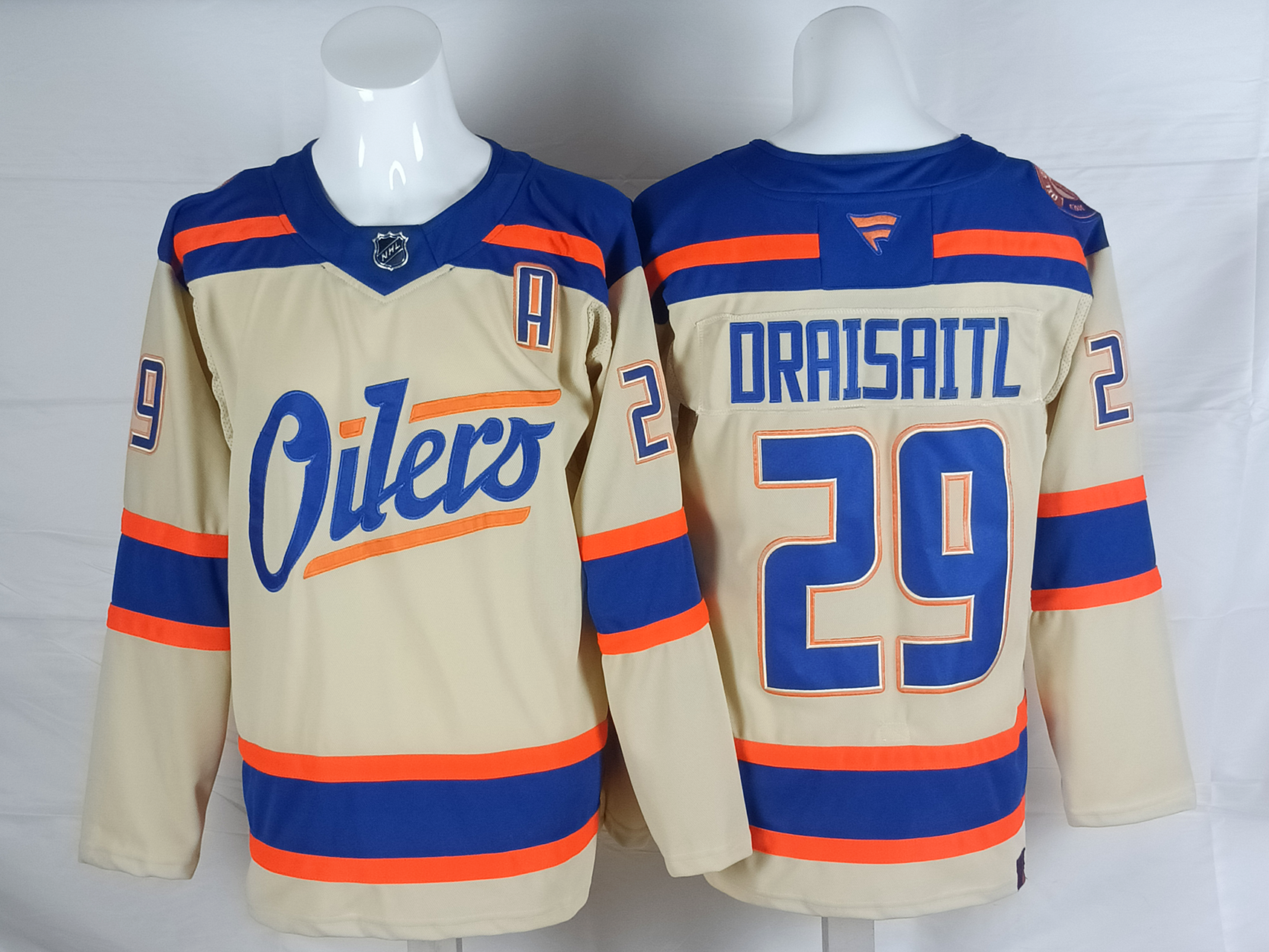 Men's Edmonton Oilers Leon Draisaitl #29 Fanatics Light Beige Premium Player Jersey