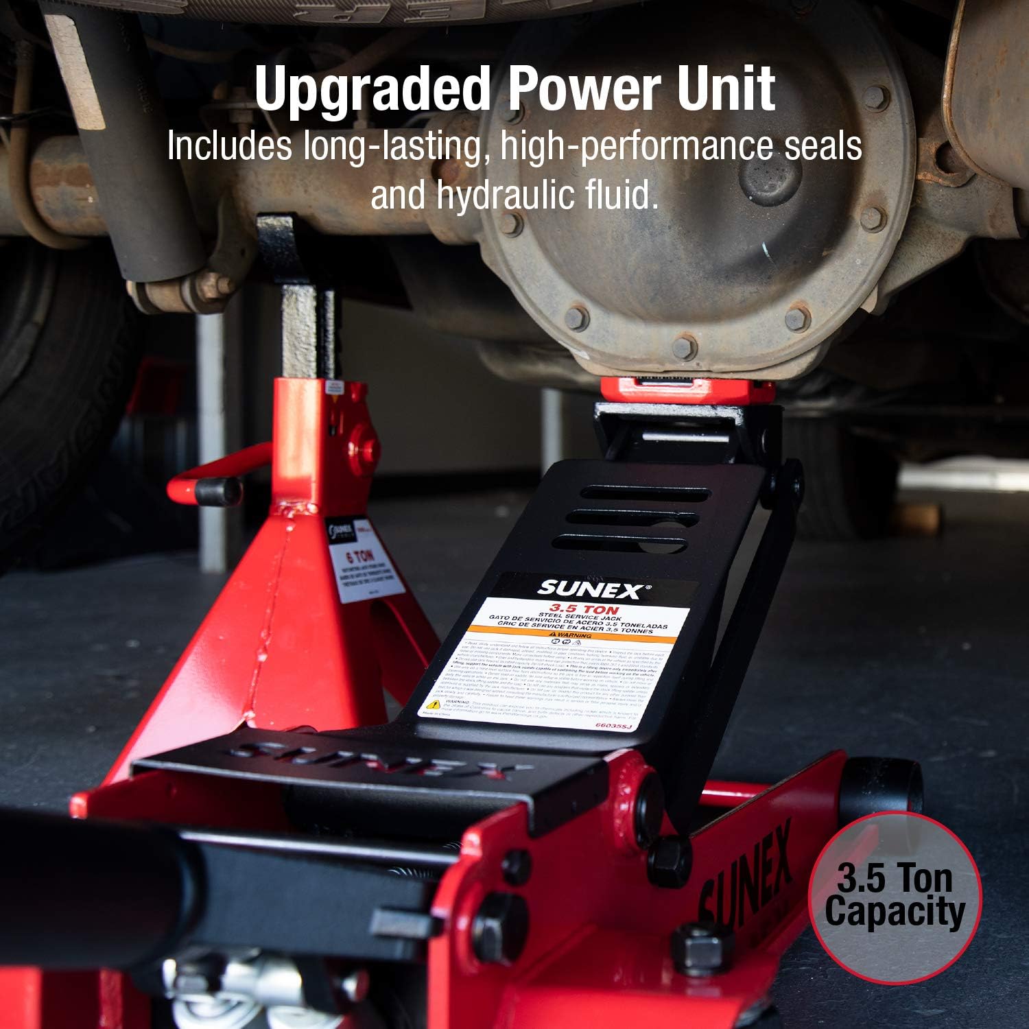3.5 Ton Low Profile Steel Service Jack with Rapid Rise Technology