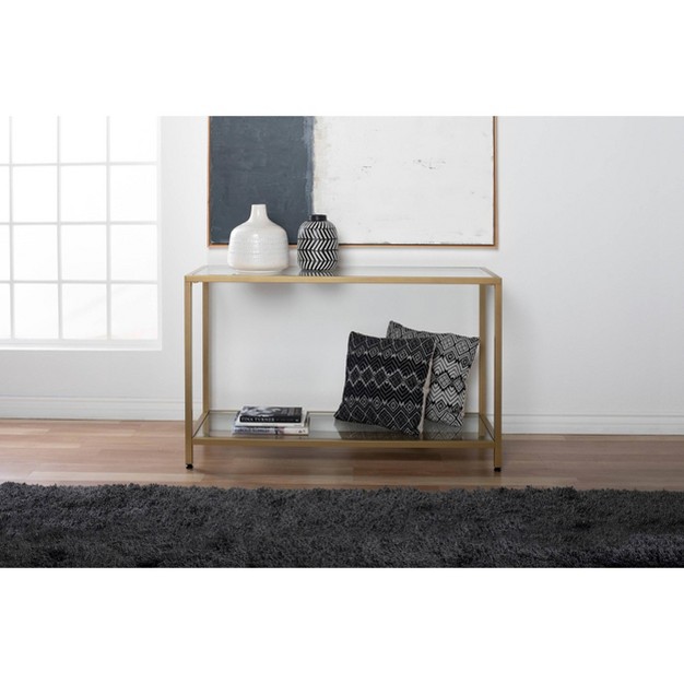 Camber Modern Glass Console Table Gold Studio Designs Home