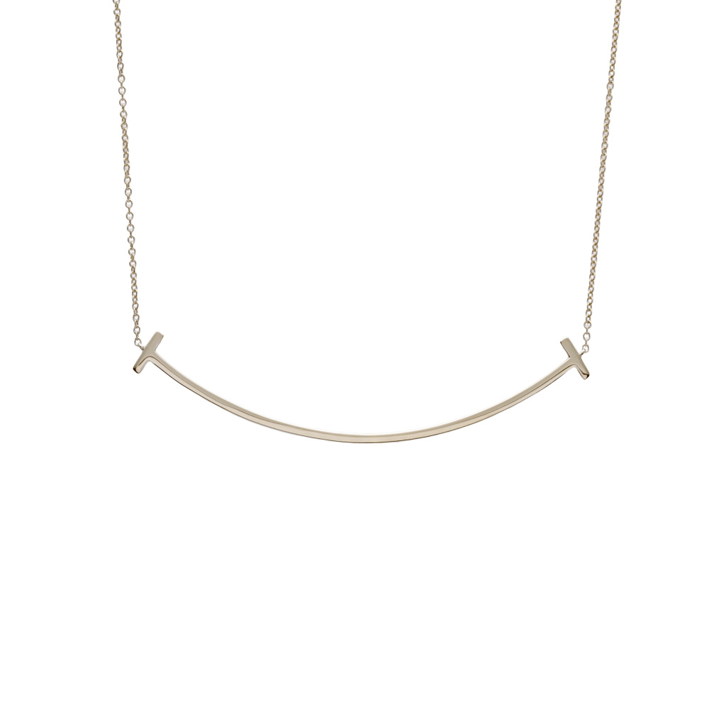 Tiffany & Co. Tiffany T Smile Necklace 18K Yellow Gold Diamond 60011656