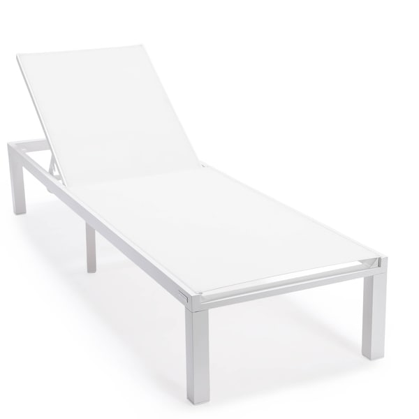 Aluminum Beach Pool Sun Lounge Chair Sling Mesh Fabric Reclining Stackable Lounger Chair