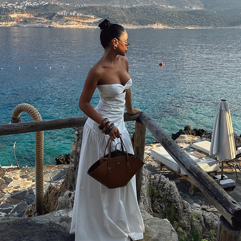 Strapless Ruched Bodice Maxi DressClistos