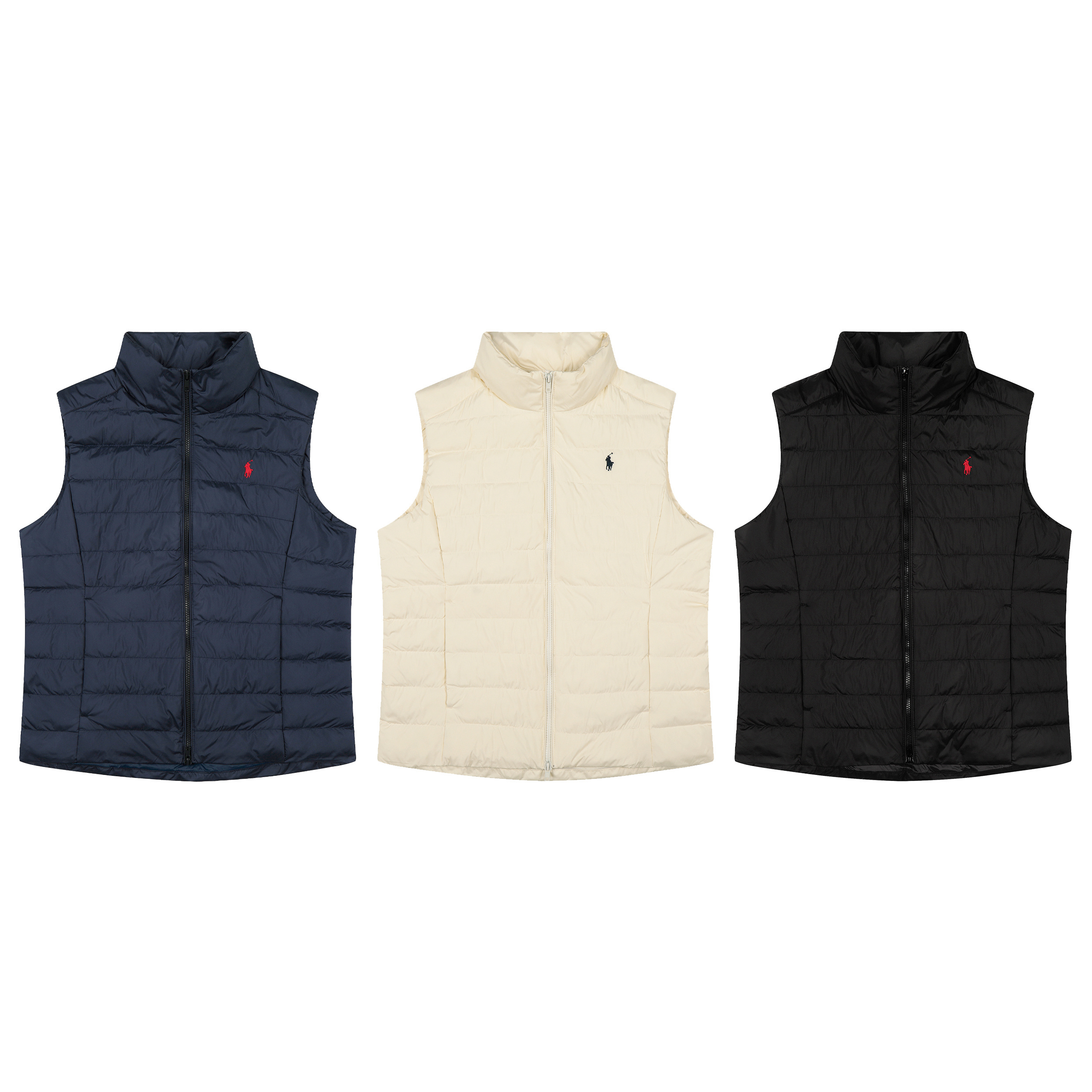 Ralph Lauren Winter Classic Solid Color Embroidered Down Vest - cnluxepick