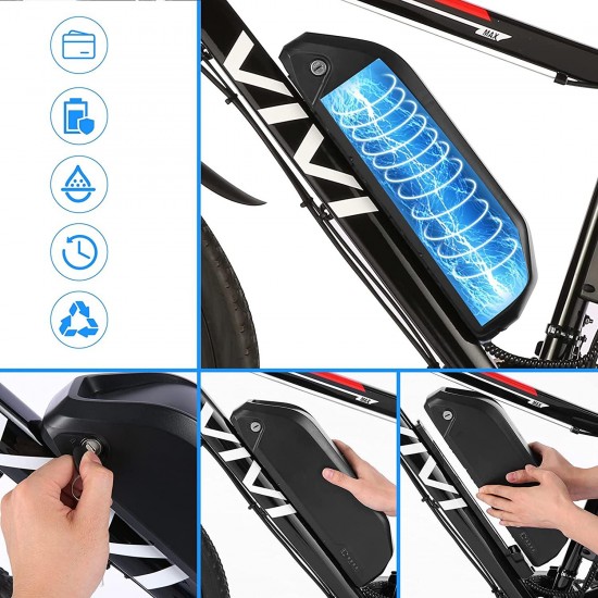 350/500W Electric Mountain Bike 26″ E-Bike 36/48V 8/12.5Ah Removable Battery E-Bike 32MPH 21 Speed Gears Adult E-Bike Commuter Bike
