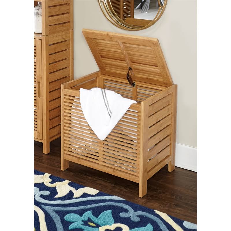 Linon Bracken Bamboo Hamper