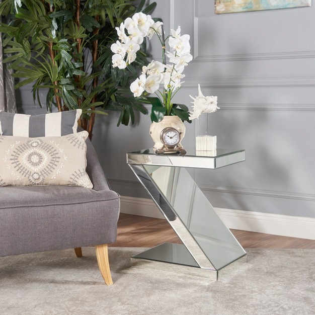 Auda Z Shaped Side Table Mirror Christopher Knight Home