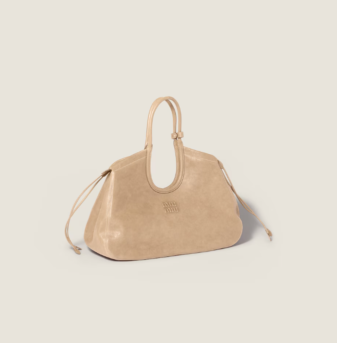 Miu Miu Ivy nappa leather shopping bag