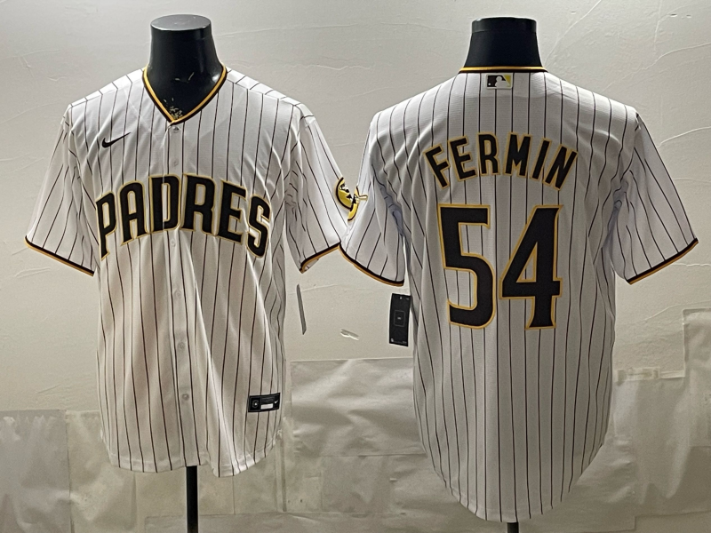 Men's San Diego Padres Freddy Fermin #54 White Home Replica Jersey
