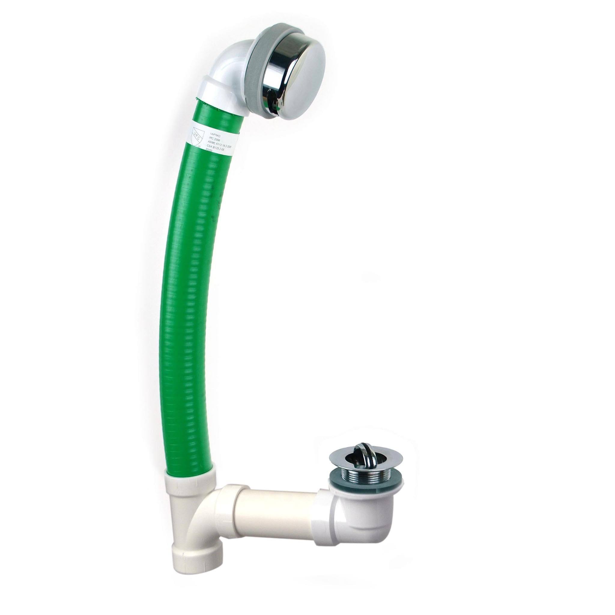 Watco Innovator FLEX924 24 in. x 1.5 in. Flexible Bath Waste with Foot Actuated Stopper and Innovator Overflow, Polished Brass