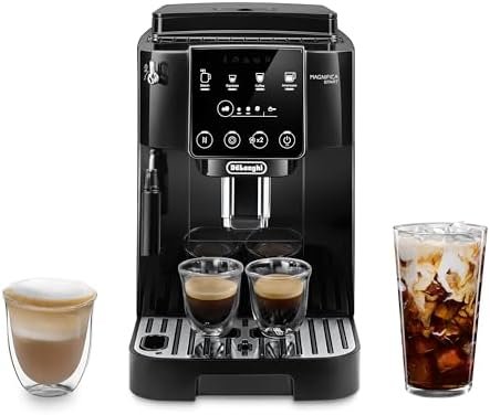 Automatic Espresso Machine with Manual Milk Frother & Built in Grinder – 3 One-Touch Recipes, Easy-to-Clean, Home Barista Coffee Maker for Lattes, Cappuccino, Iced Coffee