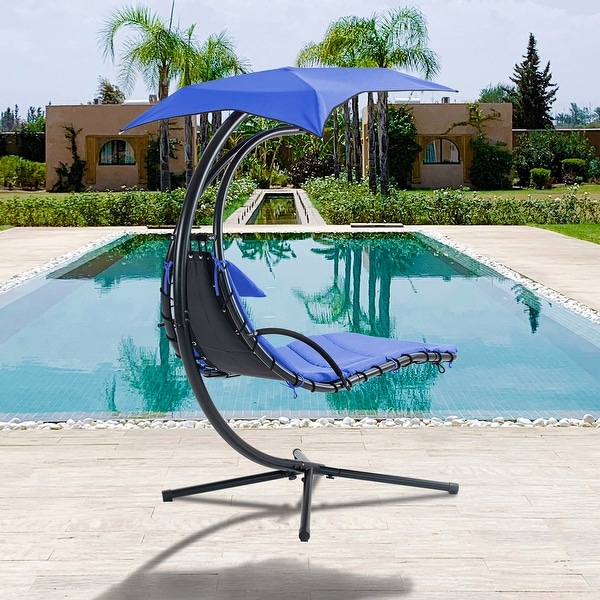 Hanging Chaise Lounger with Removable Canopy